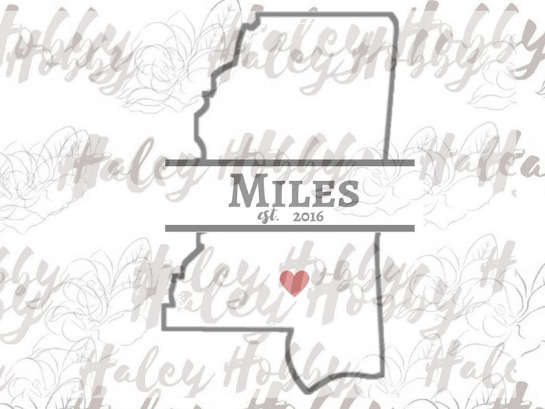 Last Name Monogram Mississippi SVG Cut File Silhouette Digital Etsy