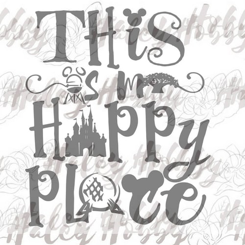 This is My Happy Place SVG DXF Silhouette Cut File PNG Etsy