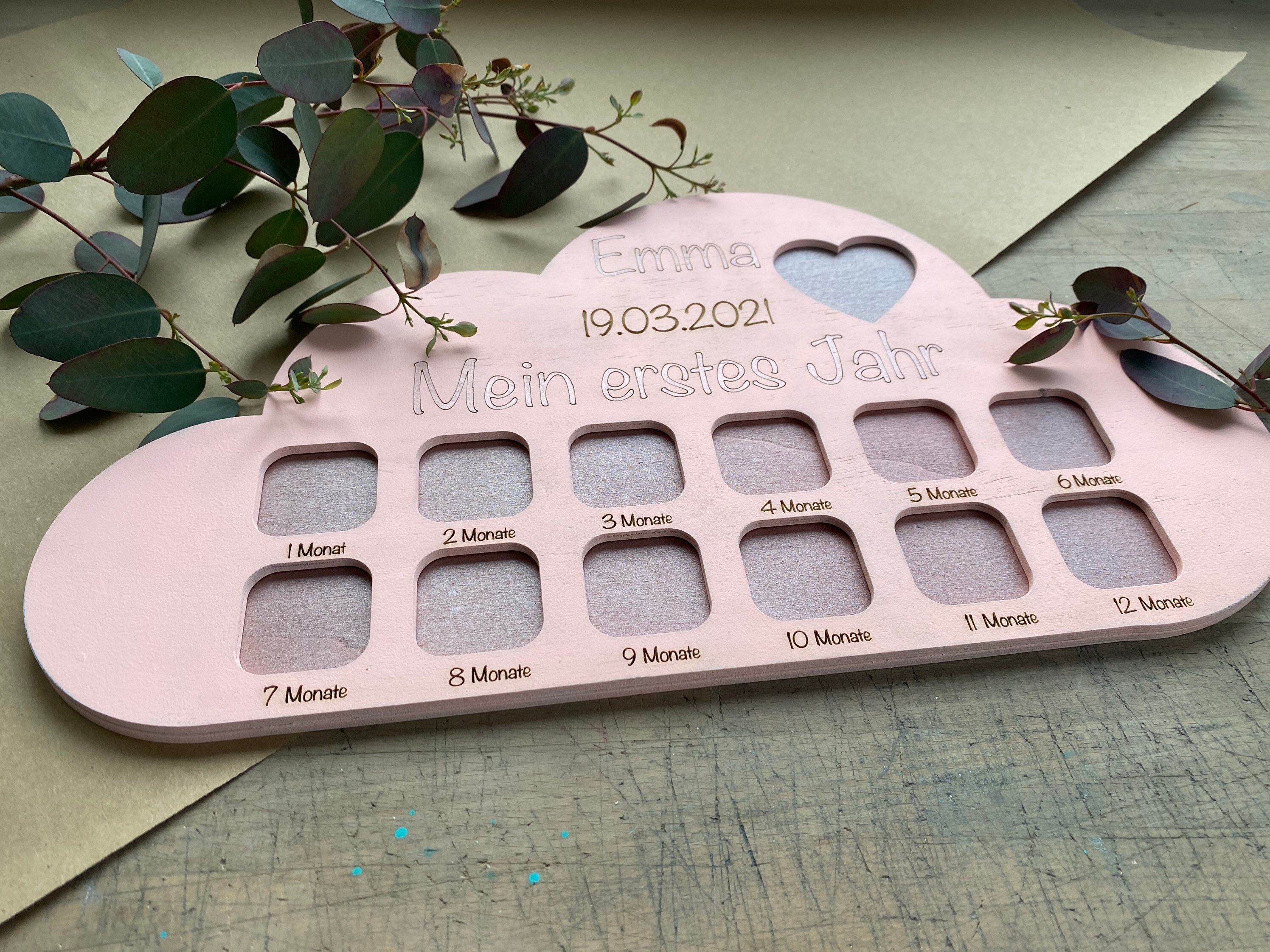 Picture frame with dates of birth My first year Etsy