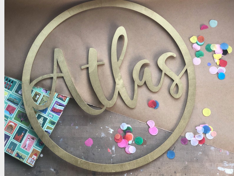Circle sign wood D.50 cm text and shade customizable