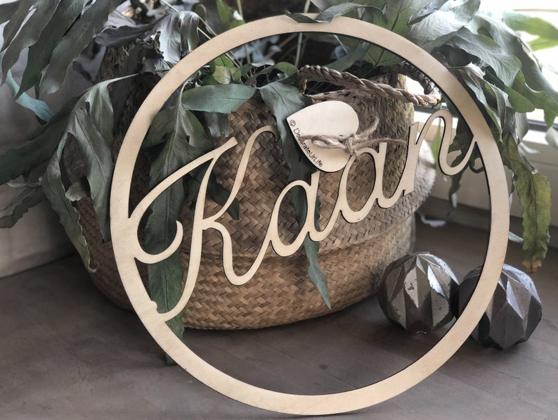 Circle sign wood D.50 cm text and shade customizable