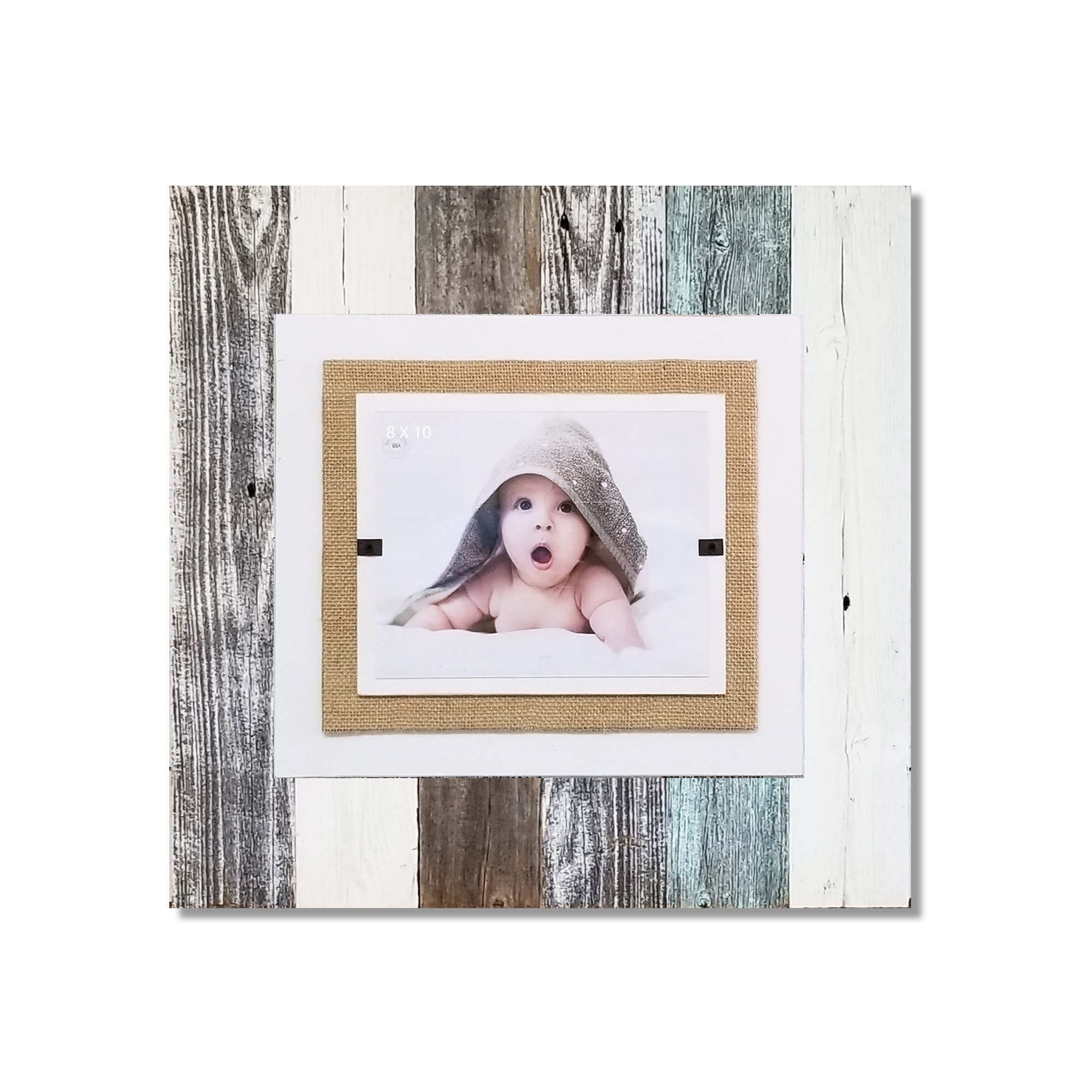 Beach & Coastal Theme White Reclaimed Wood Picture Frames for 4x6 or 5x7  Pictures