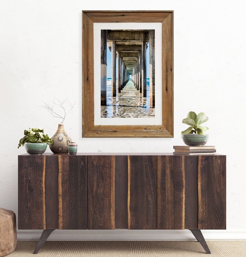 Under Pier Art Reclaimed Wood Frames Coastal Living Home Image 0