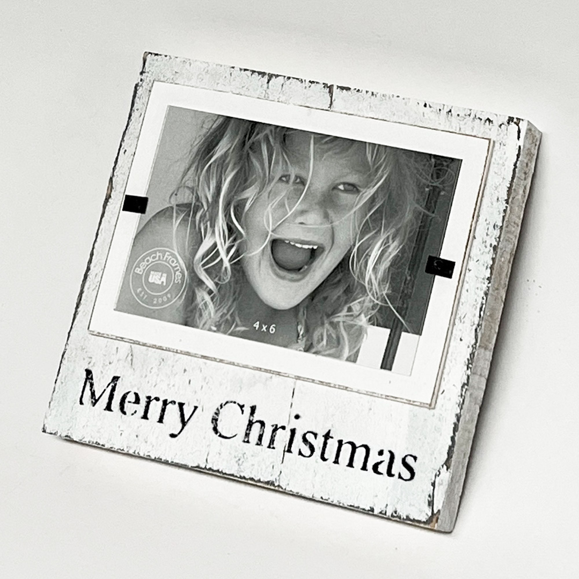 White Merry Christmas Sign Frame With Photo Modern Farmhouse Etsy