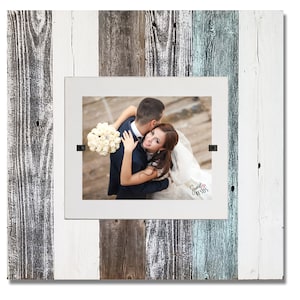 Beachy White Washed & Sea Mist Reclaimed Rustic Barnwood Beach Picture Frames Wall Collage Portrait Picture Frames Gallery Wall Frames image 2