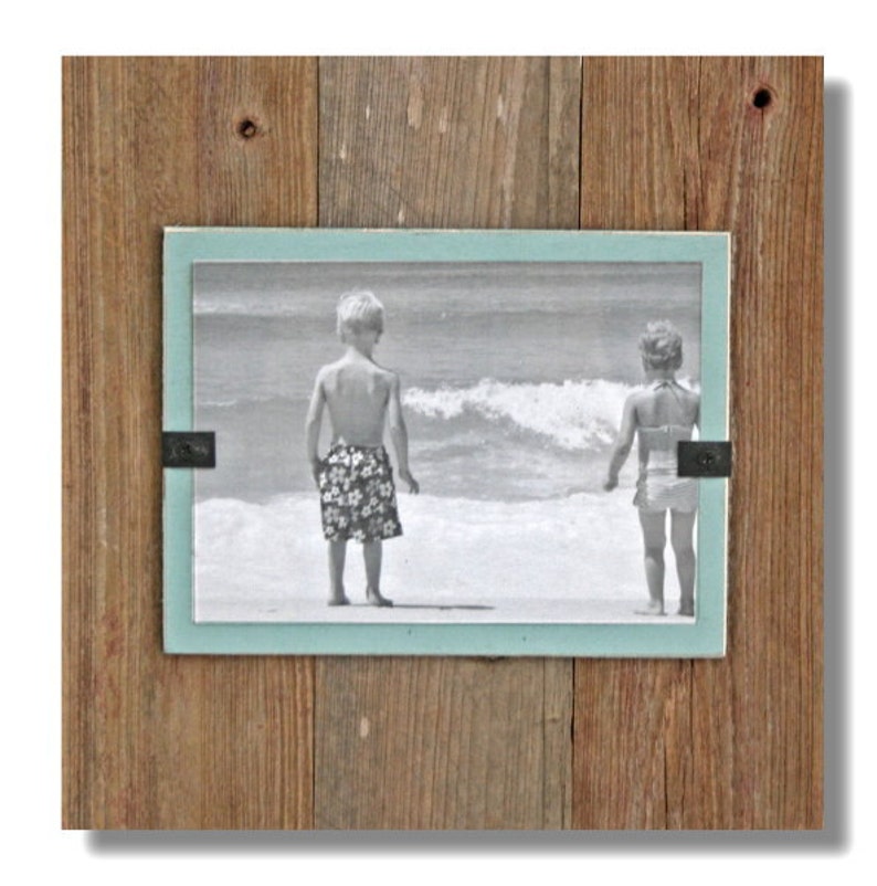 Rustic Wood Frame With Pale Blue Backboard 11 X Image 0
