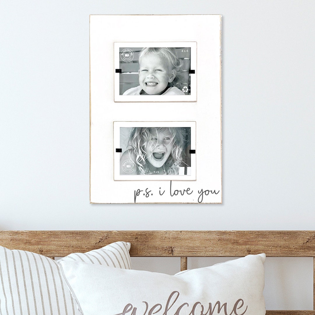 Personalized Double Two Picture Frame Whimsical Modern Farmhouse Decor