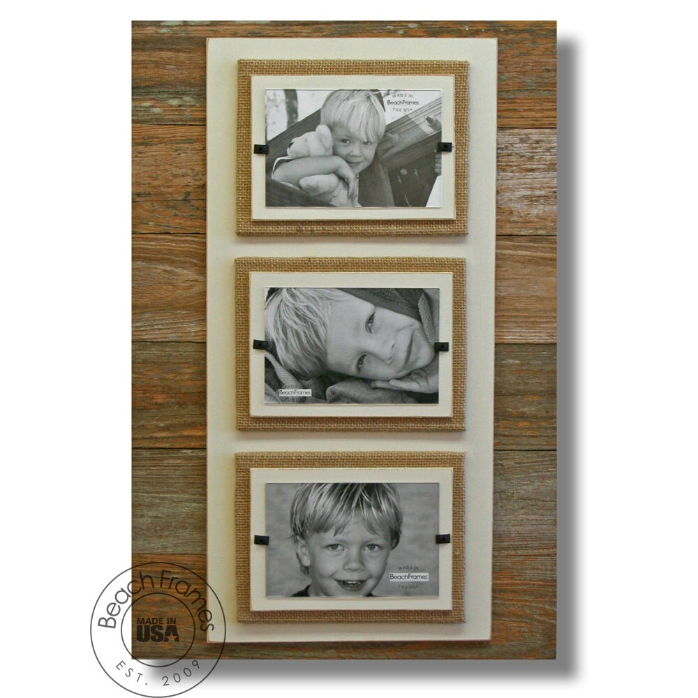 Cadre photo triple 4 x 6 Cadre photo en bois de récupération Etsy