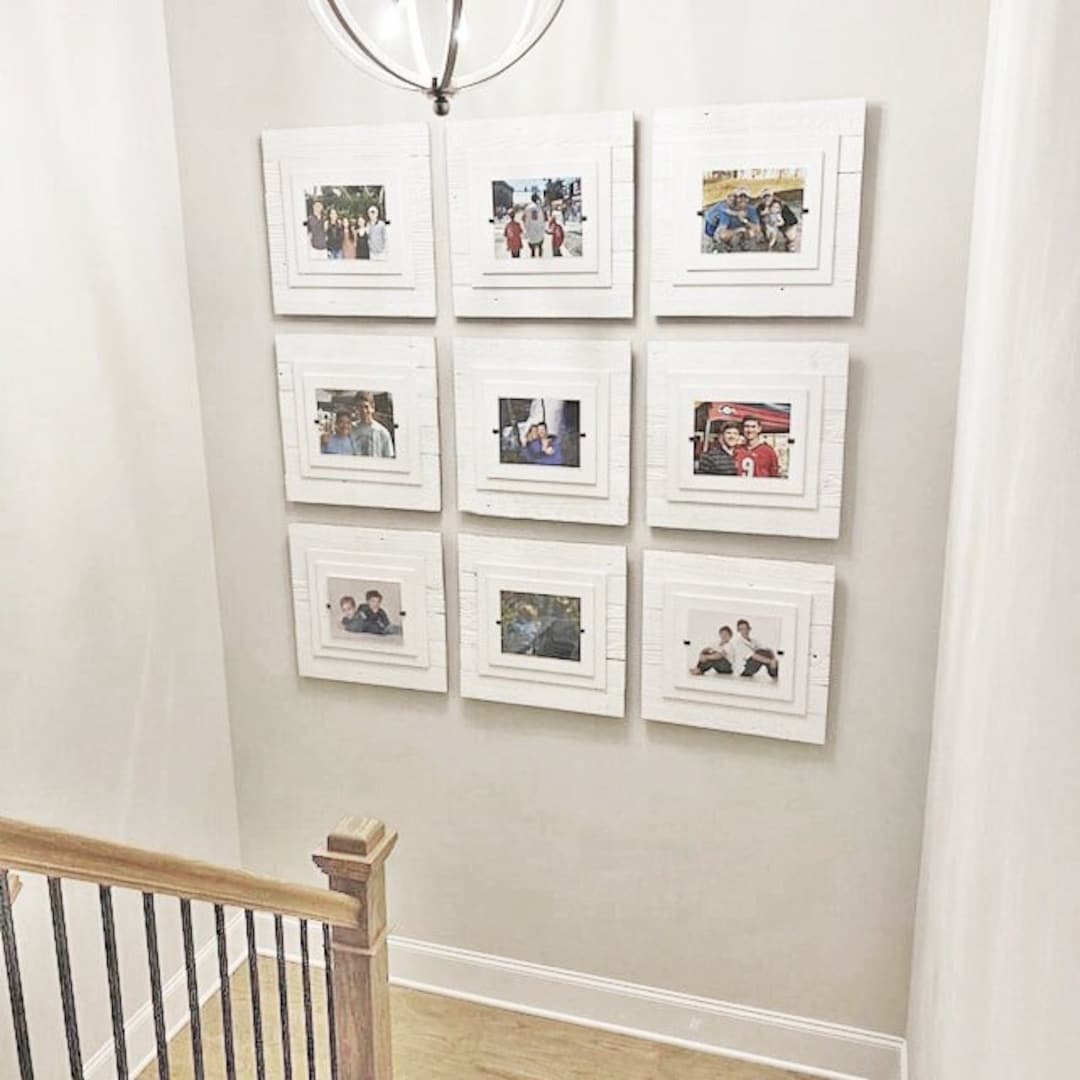 White Washed Shiplap Farmhouse Wall Decor Barnwood Picture Frame