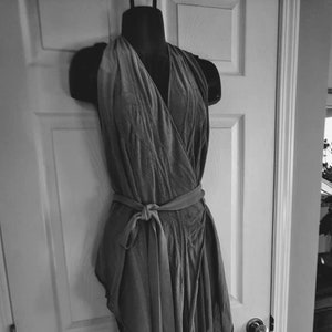 SARAH PACINI Backless  knit wrap O/S, Bamboo Wide Leg Pants T3, (US 8,10)