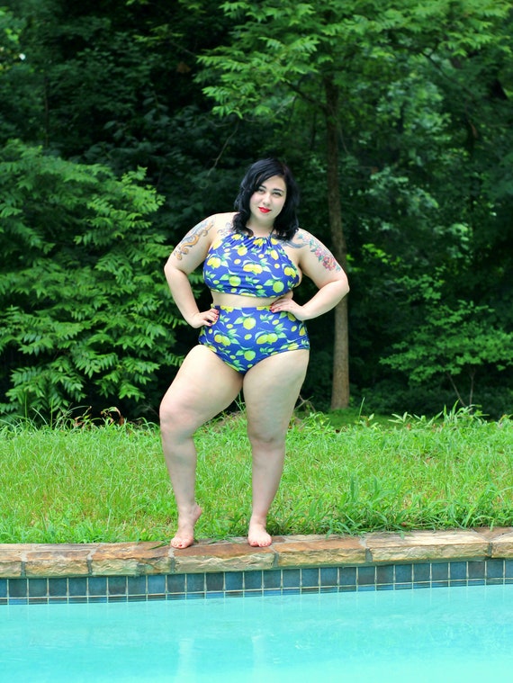 Plus size lemon bathing suit Clearance