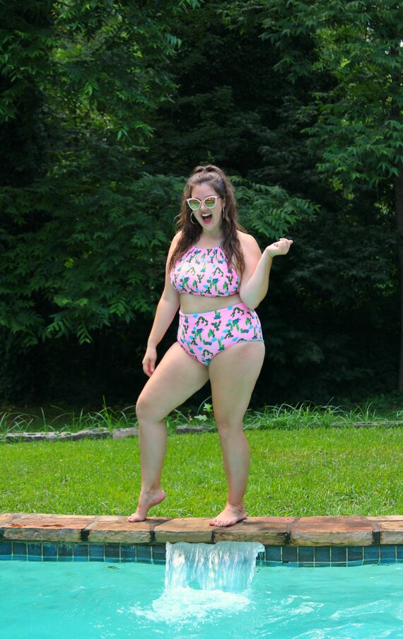 high waisted bikini plus