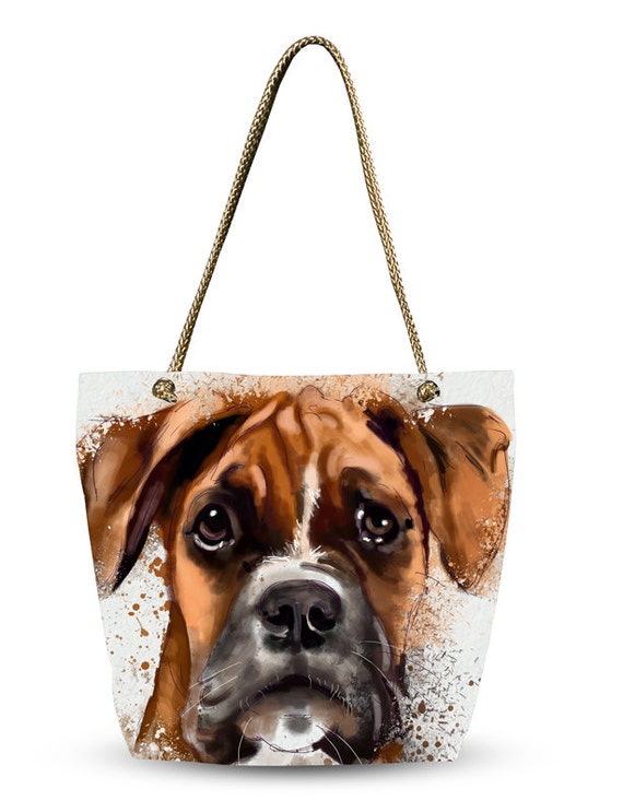 dog print tote bag