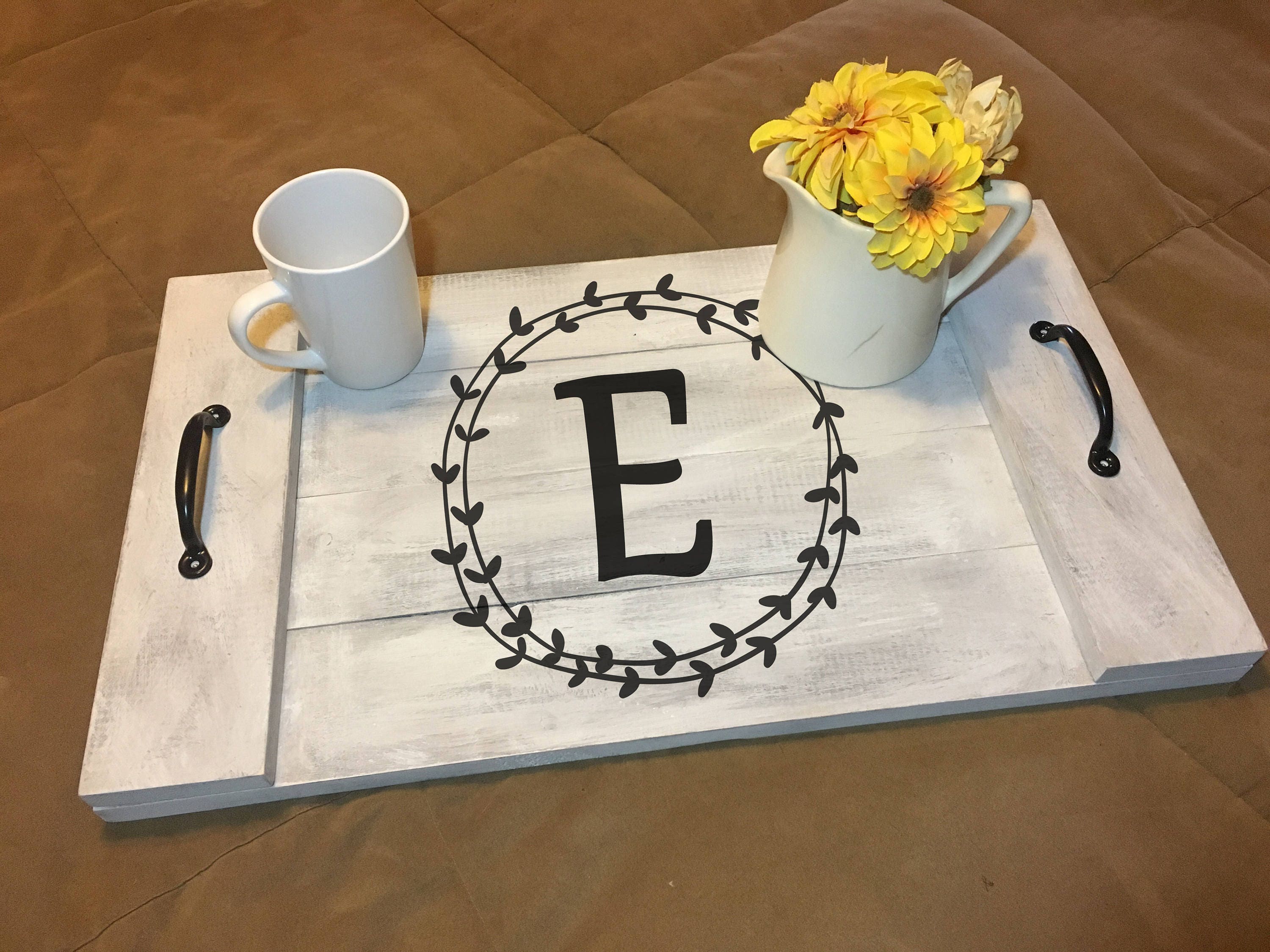 Personalized Monogram Serving Tray with Handles Handpainted Etsy