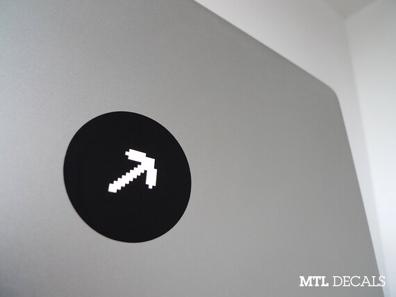 Pickaxe Macbook Decal Minecraft Inspired Macbook Pro Sticker Etsy