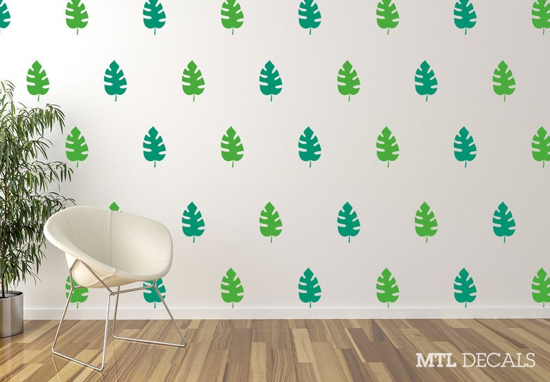 Wall Decal Tropical Leaf Leafs Wall Sticker Nature Home Decor Wall Pattern