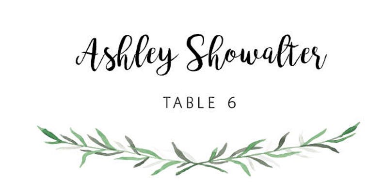 printable wedding tags name tags place cards greenery etsy