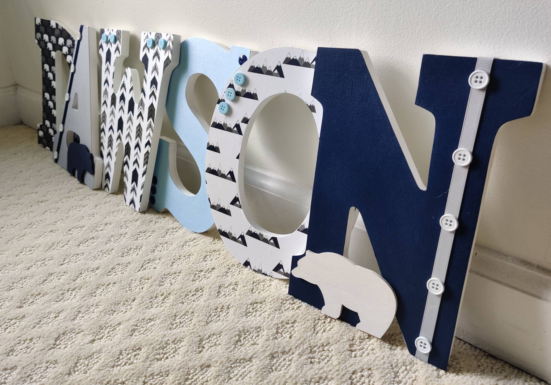 Bear Theme Nursery Letters Baby Boy Nursery Letters Bear Etsy