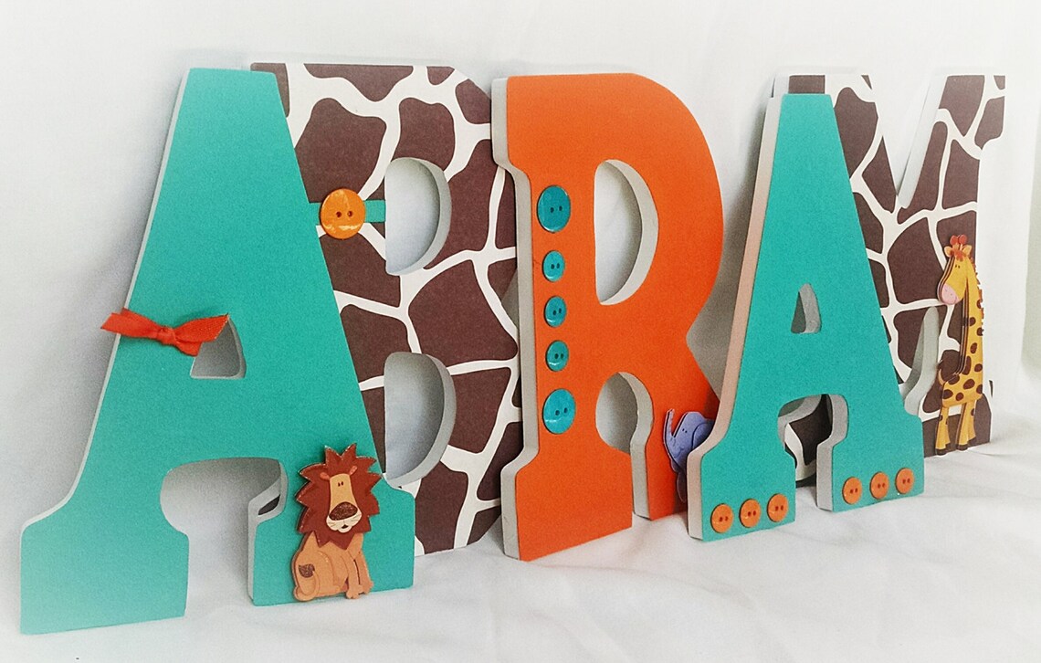 Jungle Nursery Letters Letters for Nursery Boy Wooden Etsy
