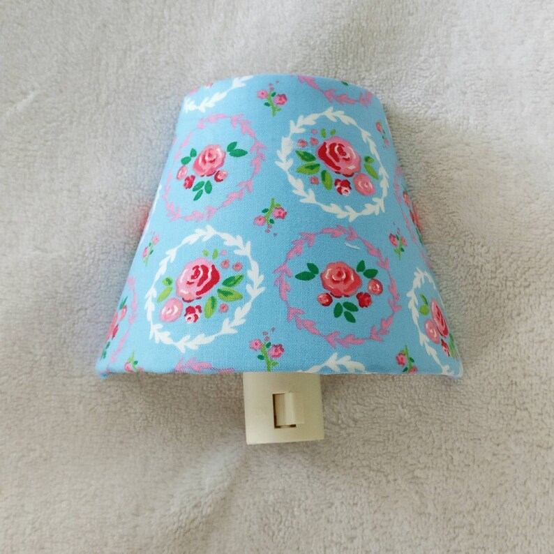 Nursery night light blue and pink night light girl nursery light rose night light nursery light