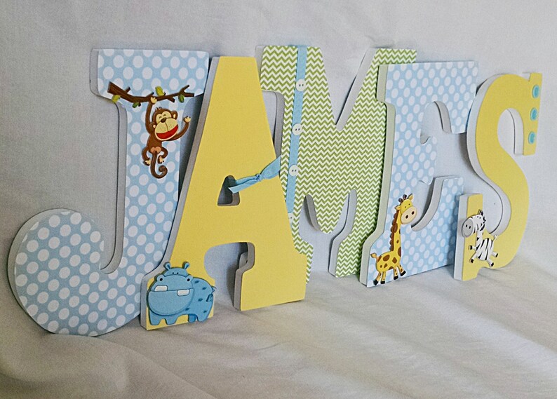 Jungle Nursery Letters Safari Nursery Decor Baby Boy Nursery Etsy