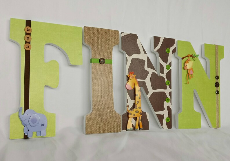 Jungle nursery wooden letters safari nursery decor jungle Etsy