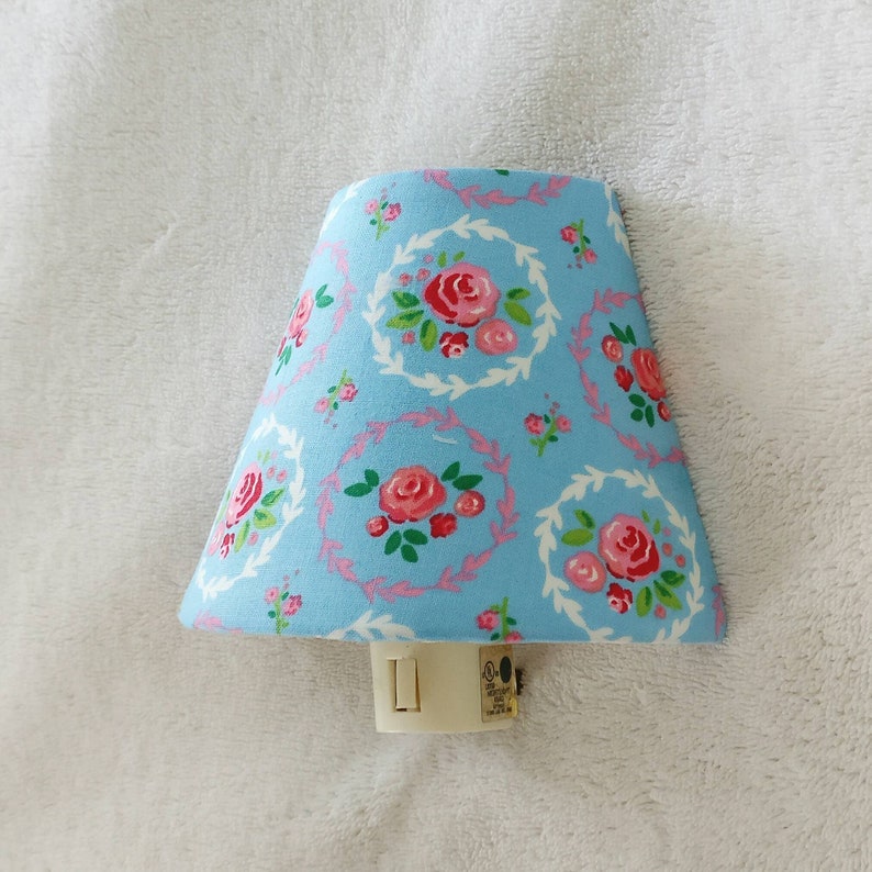 Nursery night light blue and pink night light girl nursery light rose night light nursery light