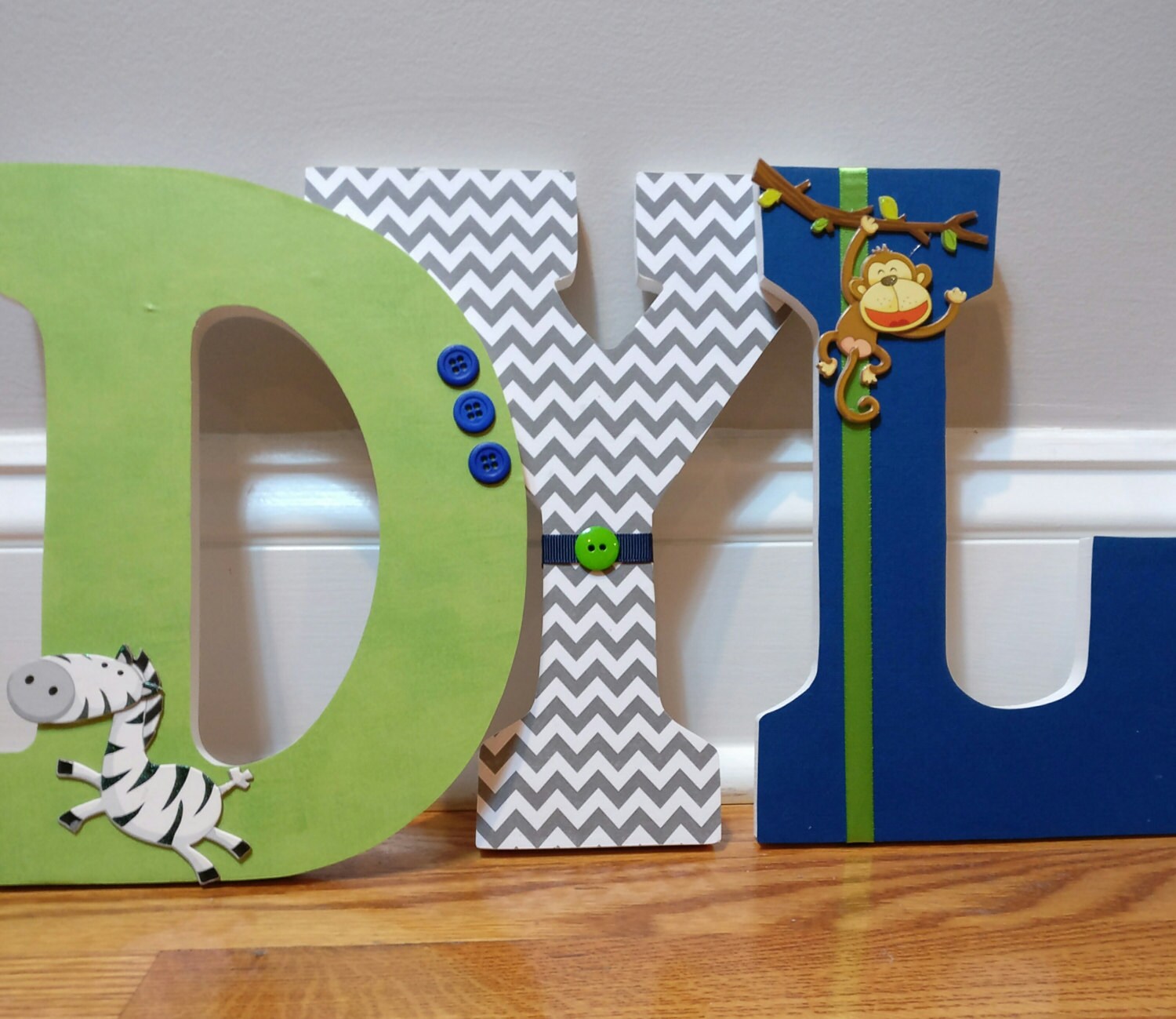Jungle nursery letters Letters for nursery boy wooden Etsy