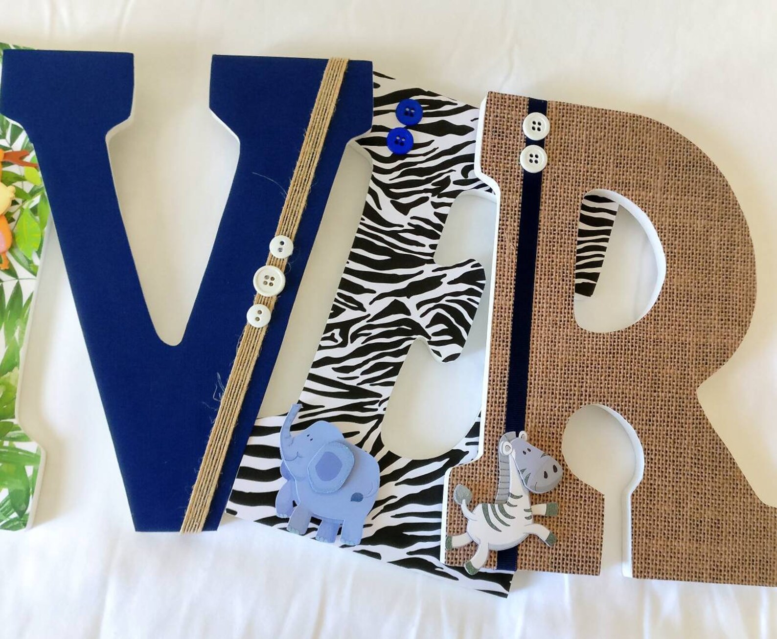 Jungle nursery wooden letters safari nursery decor jungle Etsy