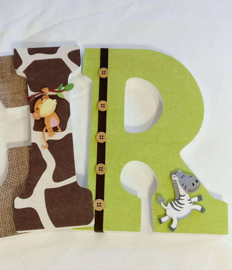 Jungle nursery wooden letters safari nursery decor jungle Etsy