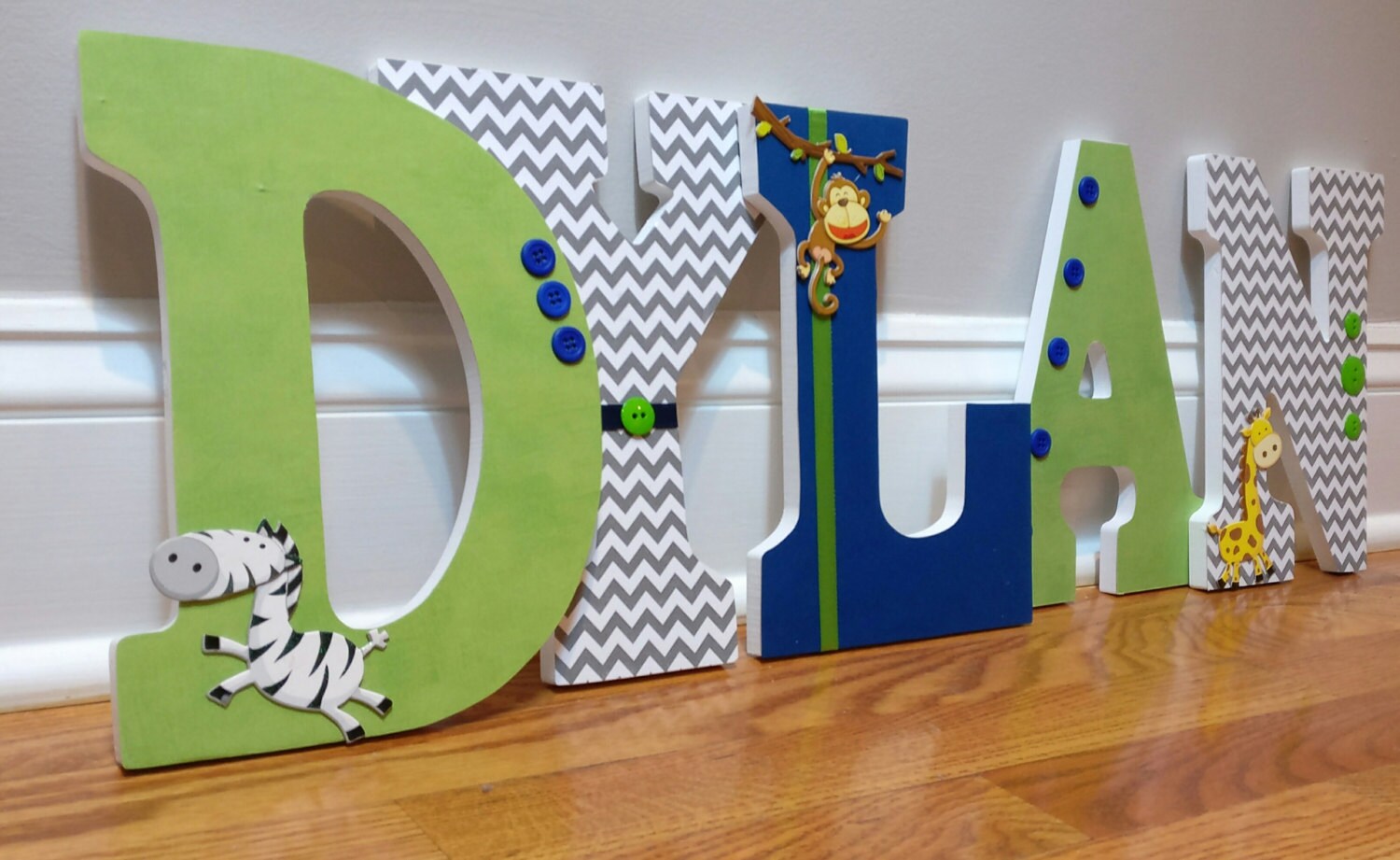 Jungle nursery letters Letters for nursery boy wooden Etsy