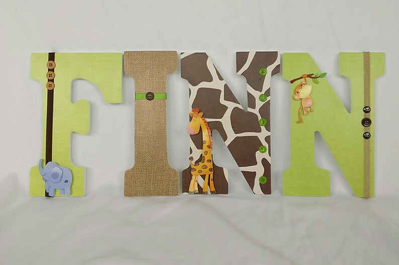 Jungle nursery wooden letters safari nursery decor jungle Etsy
