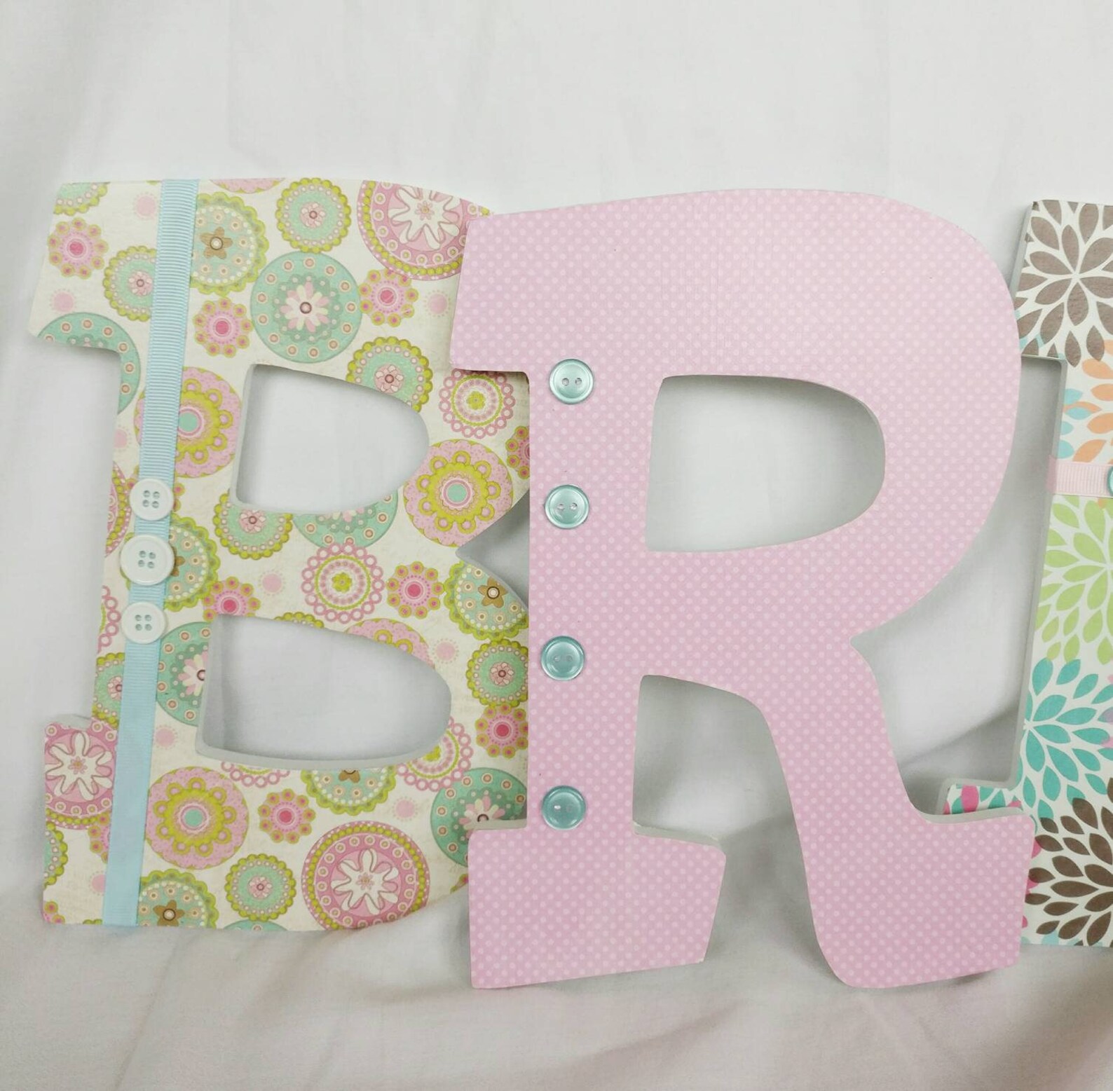 Nursery letters girl wooden letters for girl baby girl Etsy