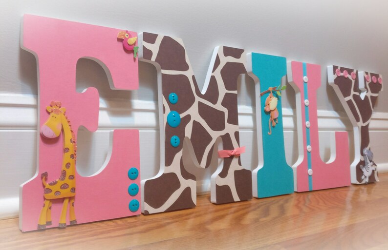 Jungle nursery letters safari nursery decor nursery letters Etsy