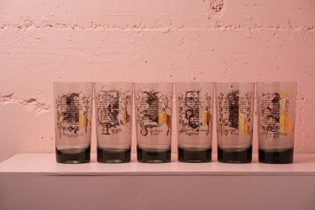 Vintage Zodiac Glasses Sold Individually Etsy
