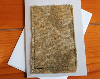 One Of A Kind Blank Fabric Card v.3 - Greeting Card with Envelope - Unique Hand Sewn Cloth and Paper Gift
