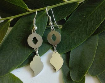 Boucles d'oreilles pendantes, pendentifs en acier inoxydable Viana Heart, bijoux pour femmes portugaises, bijoux portugais contemporains, cadeau pour mère, petite amie