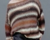 Oversized handknit sweater, boat neck, portuguese 2019 winter fashion, loose fit for women, teen, warm brown shades, soft light cozy wool