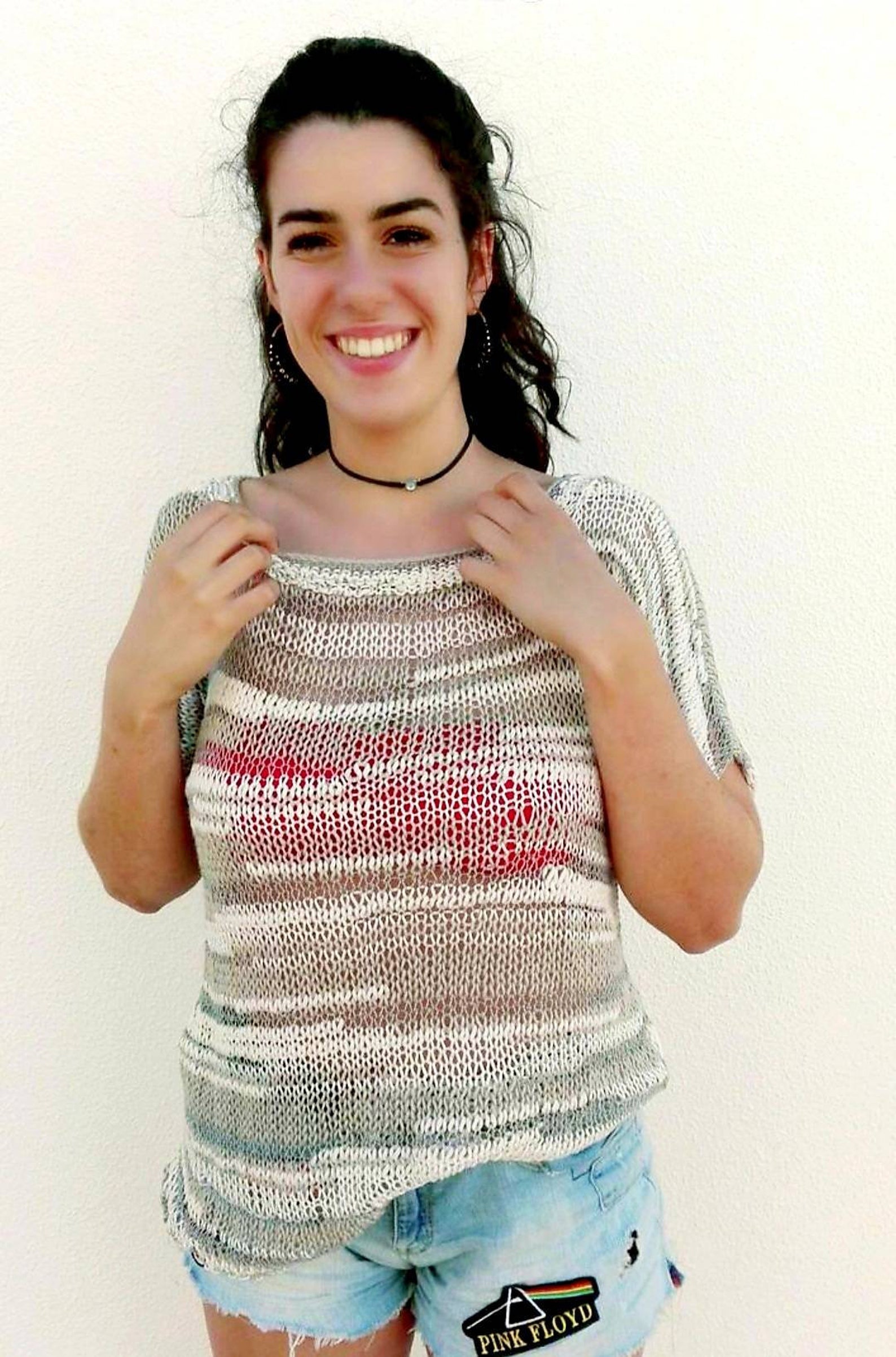 Große lose Bluse handgestrickt in verschiedenen Texturen | Etsy
