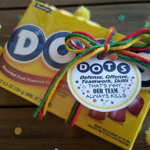 DOTS- Defense, Offense, Teamwork, Skills Team Treat Tag