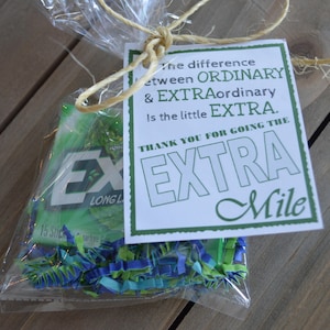 Thank You for Going the Extra Mile Appreciation Tag