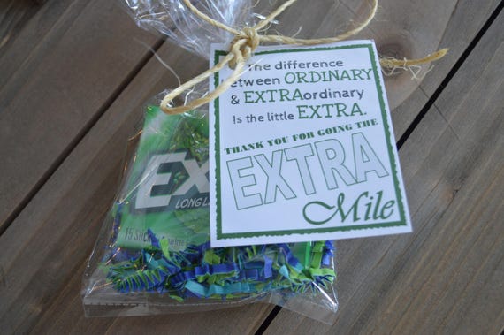 Thank You for Going the Extra Mile Appreciation Tag | Etsy