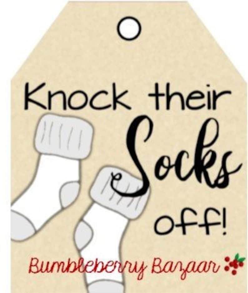 Knock Their Socks Off Team Gift Tags | Etsy