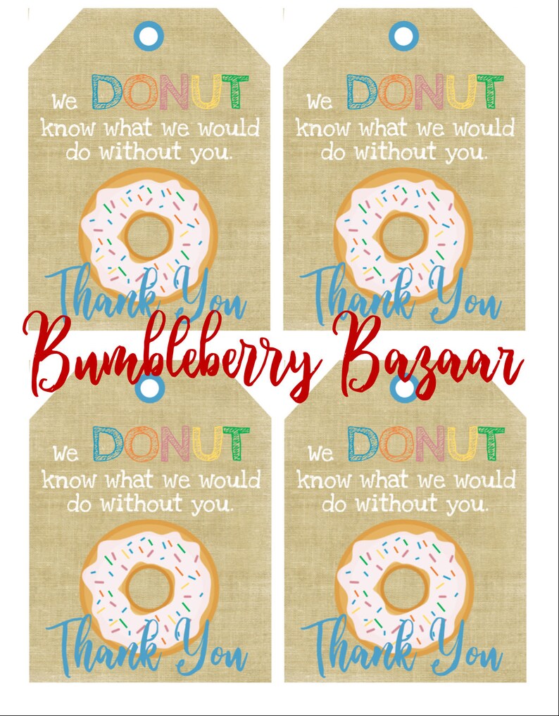 printable donut gift tags and 8x10 donut wall art etsy