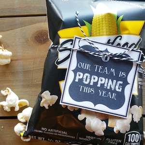 Our Team is Popping- Popcorn Team Treat Tags