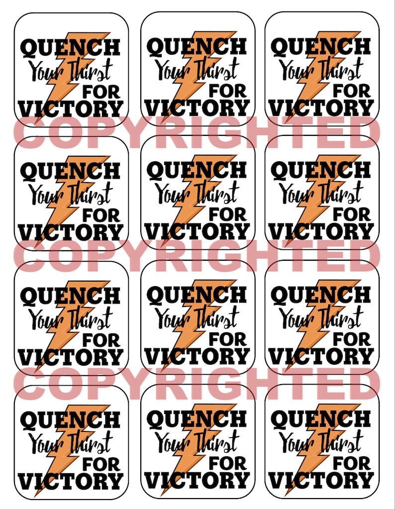 Quench Your Thirst for Victory Gatorade Team Treat Tags Etsy