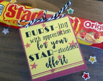 Bursting with Appreciation Starburst Gift Tags