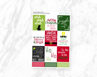 Christmas Quotes Full Box Planner Stickers - fbchrstqte