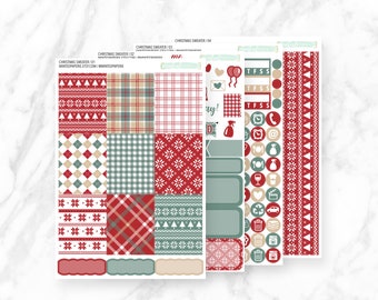 Christmas Sweater Mini Kit Planner Stickers - kchrstswtr