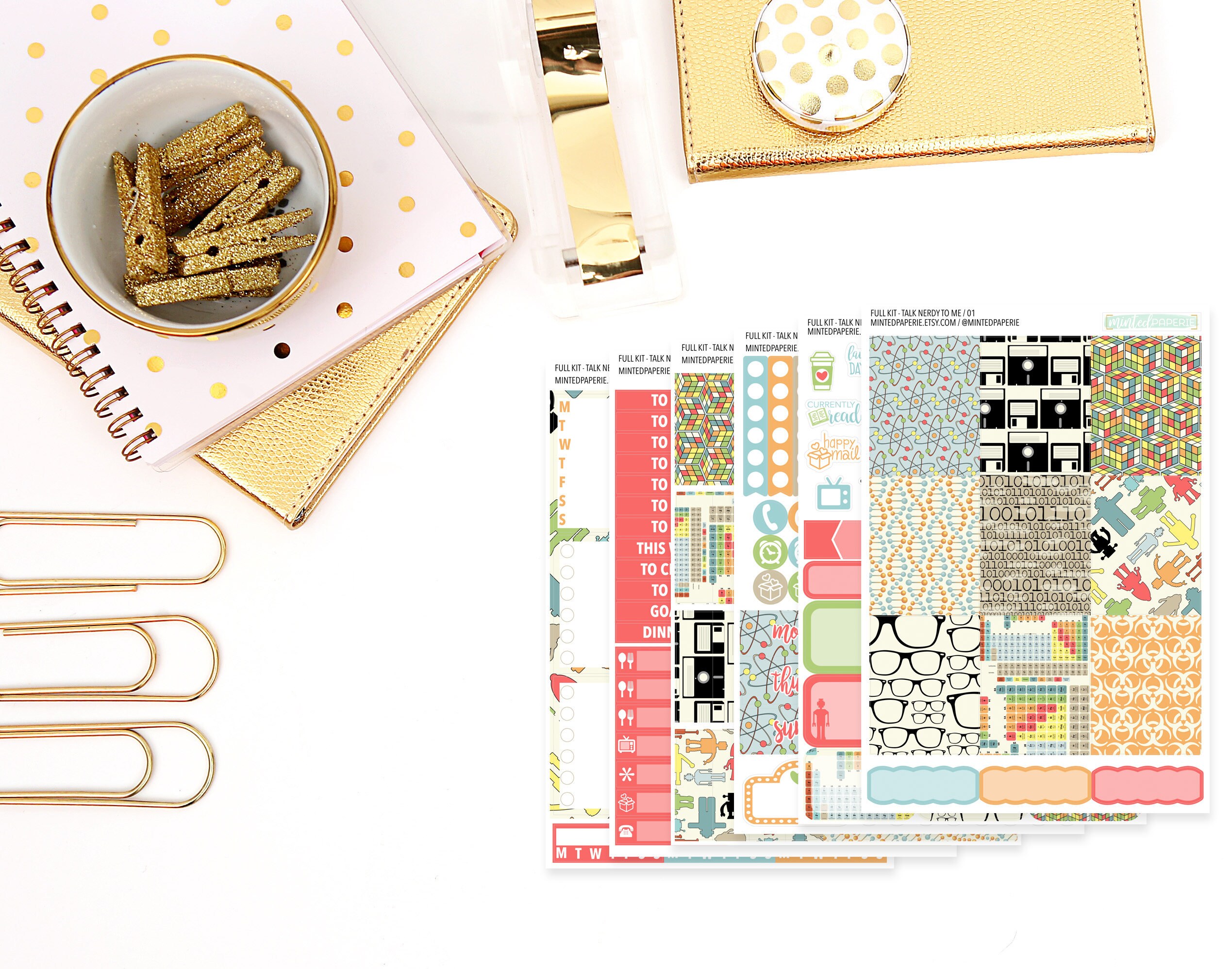 Talk Nerdy To Me Full Kit Planner Stickers - fknerdy